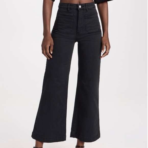 Rollas High Rise Wide Leg Black Sailor Jean BNWT - Picture 3 of 8